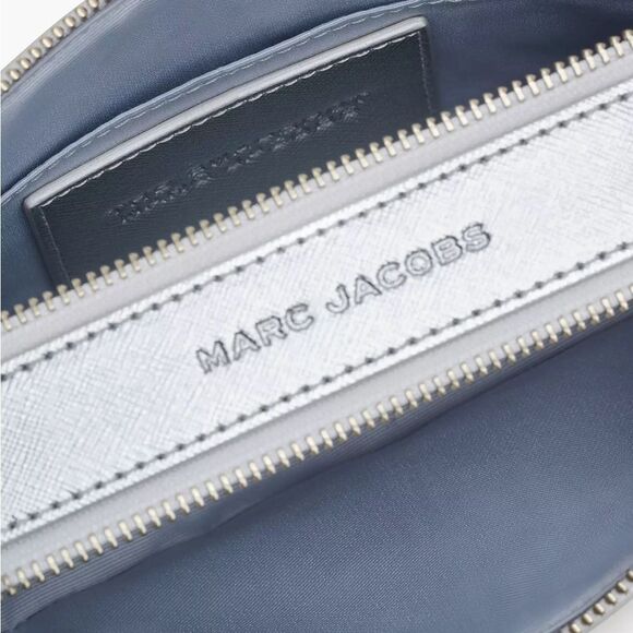 Marc Jacobs Metallic Silver Saffiano Leather Snapshot Camera Crossbody Bag Ex++ - Picture 8 of 8